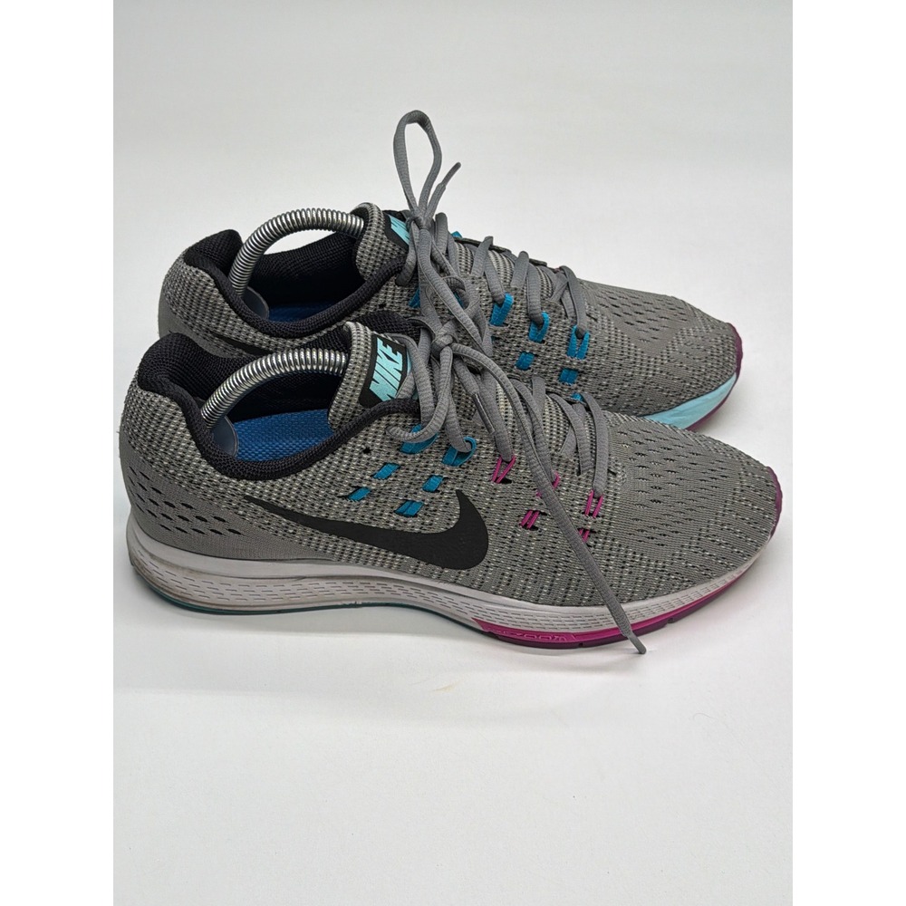 Nike Air Zoom Pegasus Women Gray Blue Pink Running Shoes Size 10 806584-005